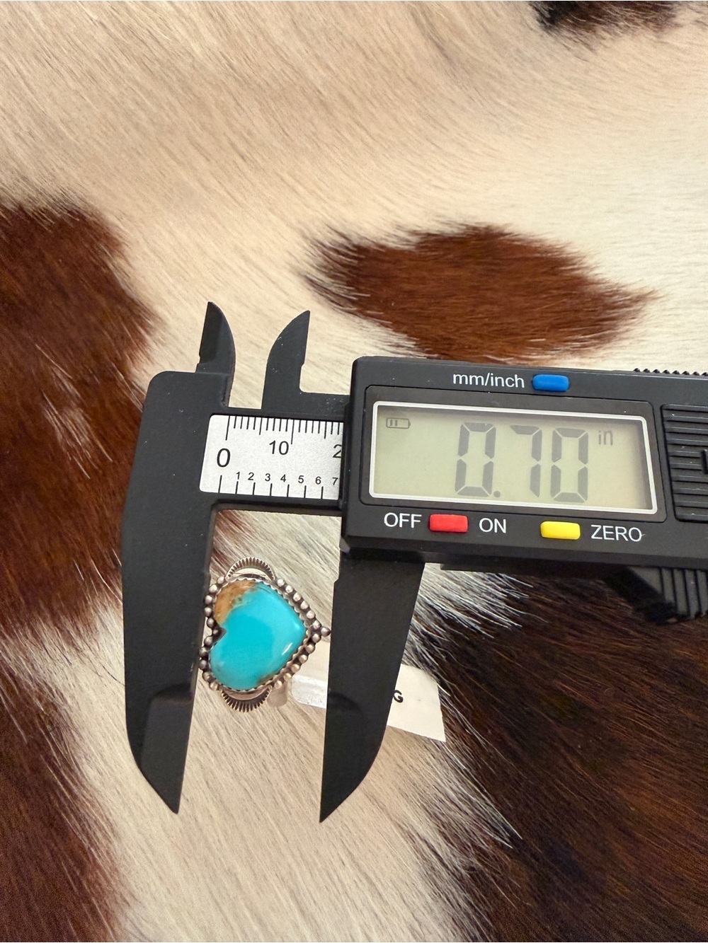 ❤️ Kingman Turquoise Heart Sterling Heart Shaped Navajo Style Ring Adj 6 to 9 - Picture 12 of 14
